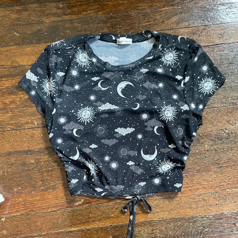 Celestial Mesh Tie-back Tee
